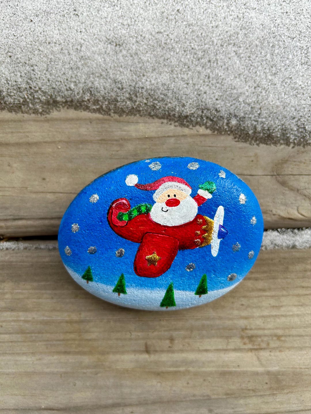 Santa Rocks Santa Painted Rock, Hand Painted Rocks, Rock Art, Santa Painting, Cute ...