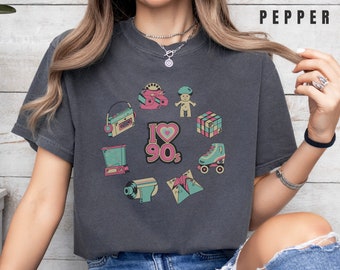 I Love the 90's t-shirt, Garment-Dyed T-shirt, 90's Theme, 1990s Vintage Tee, Retro 90's, 90s Party Tee, 90s Birthday, 90’s Graphic Tee