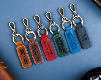 Llavero de piel personalizado, llavero con coordenadas personalizadas, donde todo comenzó, regalo para el tercer aniversario. Regalo para hombre, regalo para el Día de la Madre.