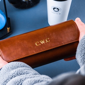Personalised Leather Watch Case - Gift for Him - Gift for Dad - Watch Storage for Him - Watch Gifts for Dads - Groom Gift