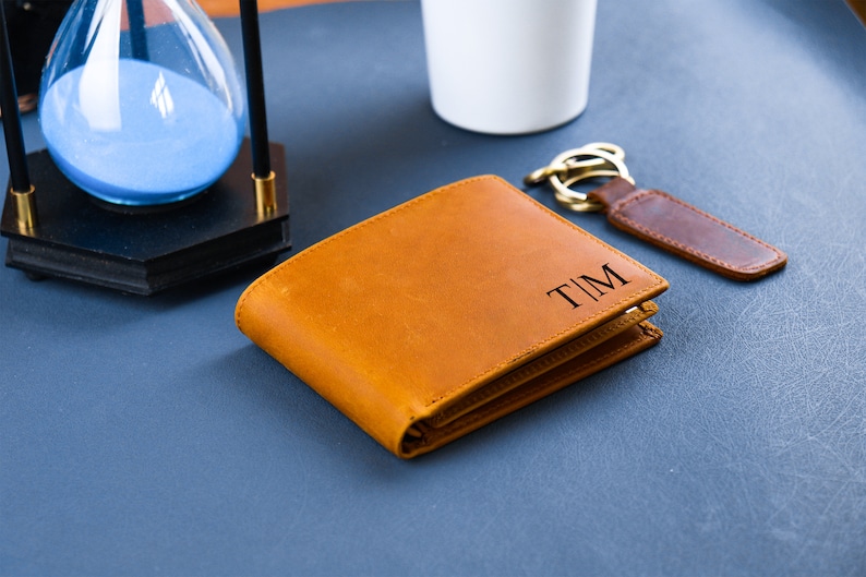 Anniversary Gift for Him,Personalized Wallet,Mens Wallet,Engraved Wallet,Custom Wallet,Leather Wallet,Boyfriend Gift For Men,Gift for Dad Brown