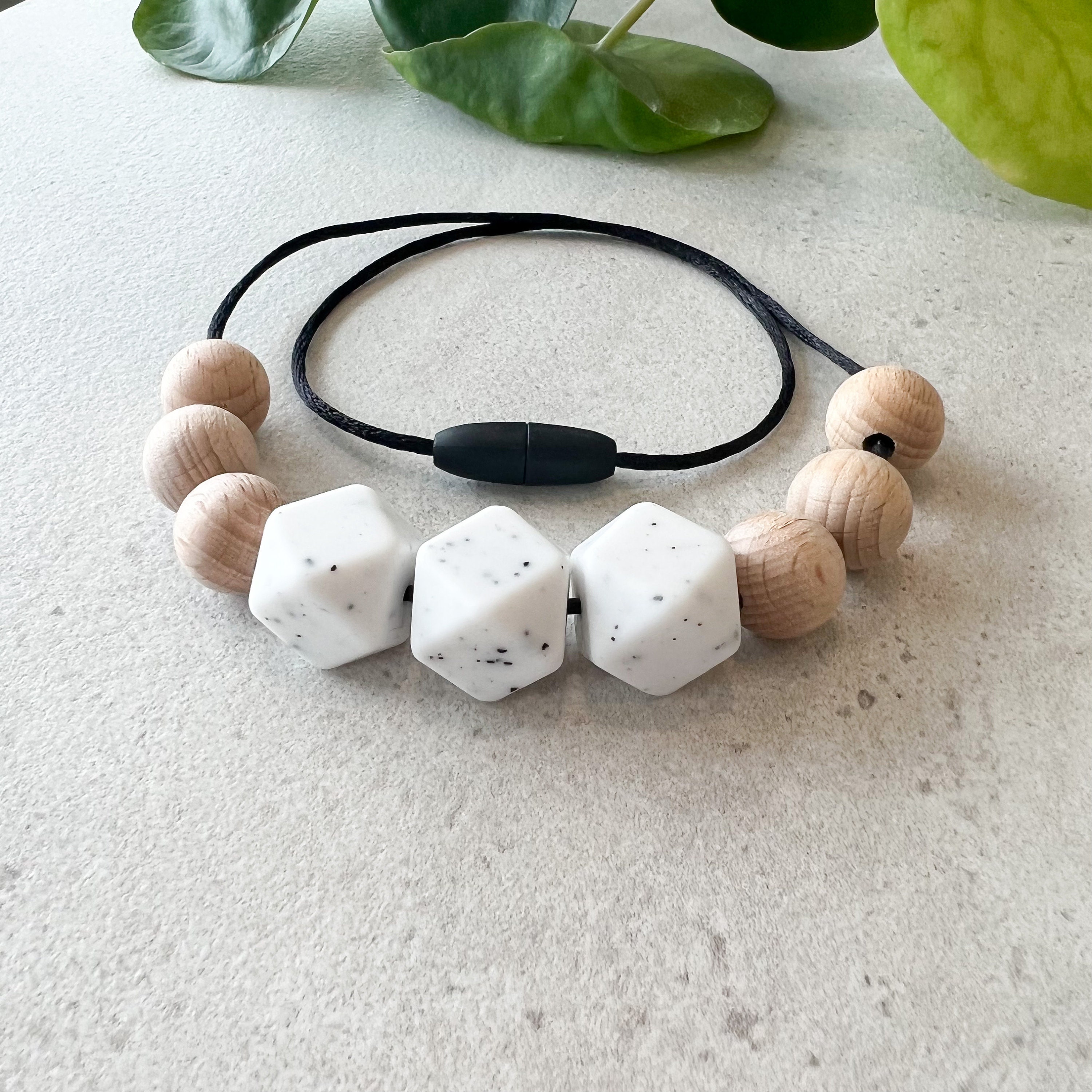 Silicone Bead Necklace Wood Bead Necklace Boho Necklace Etsy