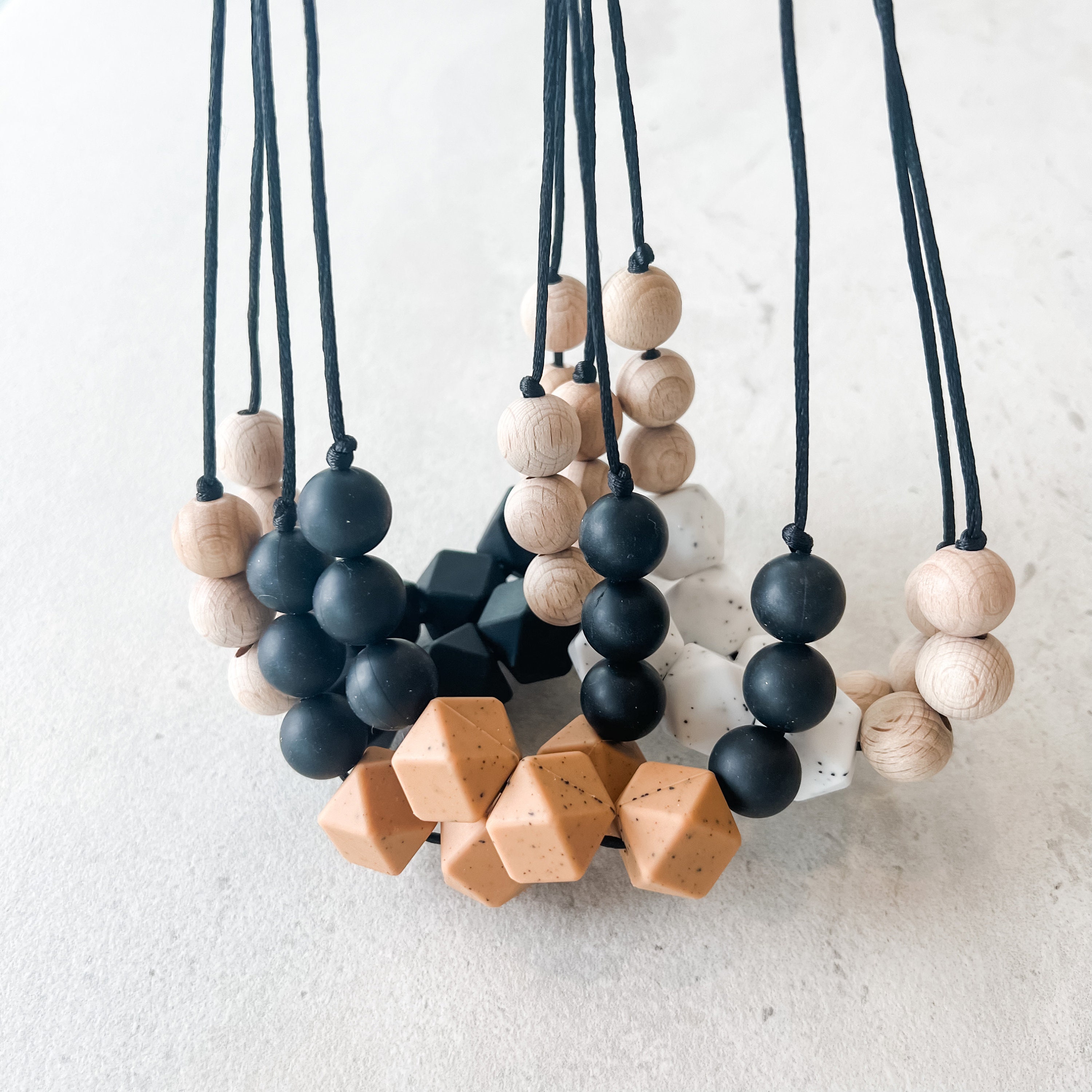 Silicone Bead Necklace Wood Bead Necklace Boho Necklace Etsy