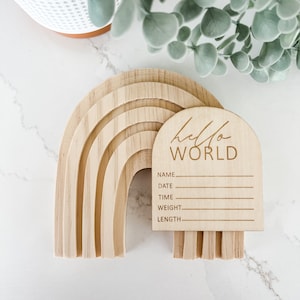 Geburtsankündigung Zeichen, Hello World, Neugeborenen Ankündigung, Geburts-Statistiken, Babypartygeschenk, Baby-Andenken