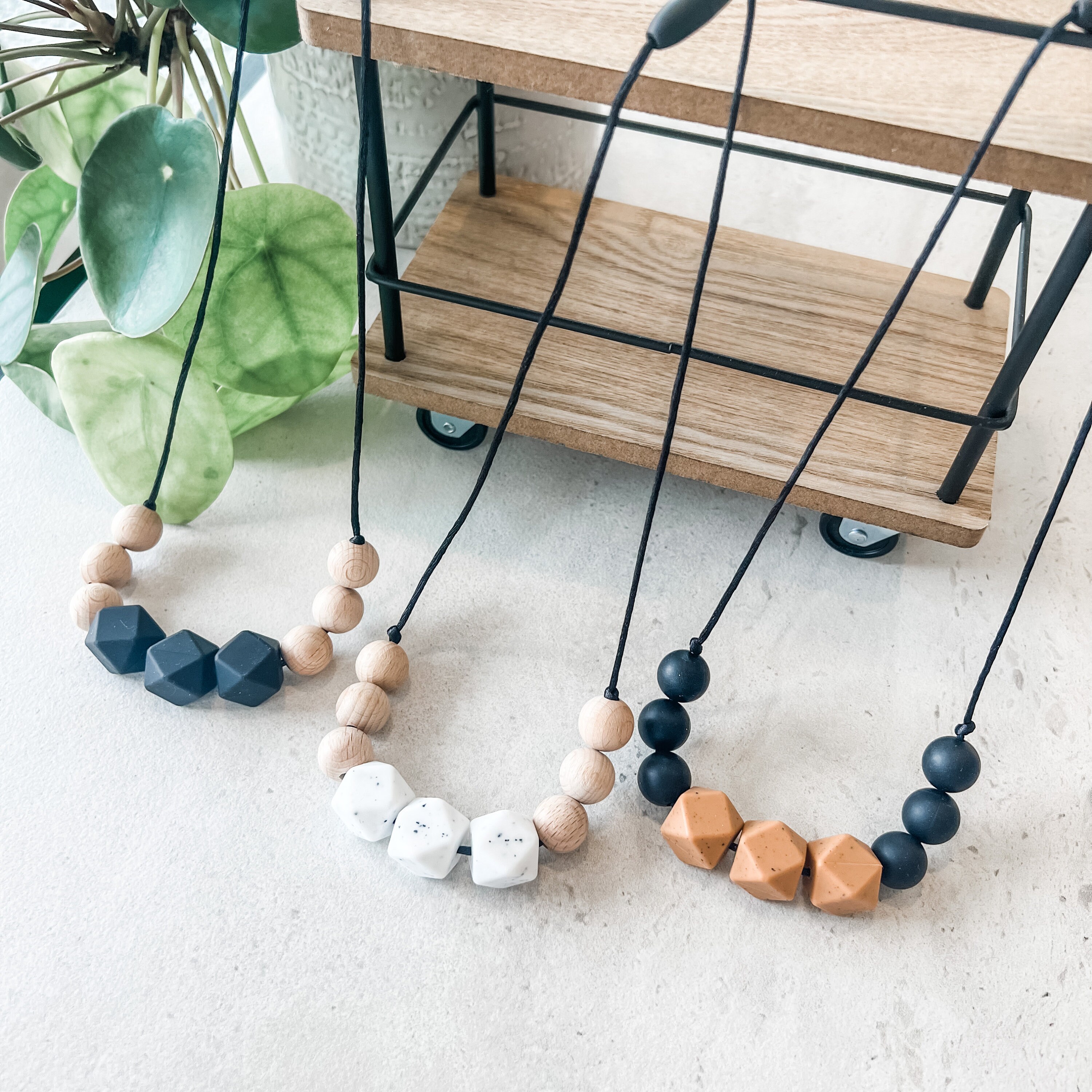 Silicone Bead Necklace Wood Bead Necklace Boho Necklace Etsy