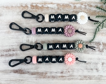 Mama Keychain, Silicone Keychain, Bag Charm, Bag ID, Personalized Keychain, Mother's Day Gift, New Mom Gift