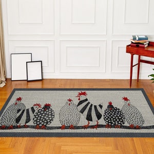 Tapis décoratif de cuisine de couloir de couloir, tapis de coureur à motifs de poulet pour la cuisine, cadeau de pendaison de crémaillère