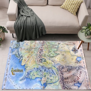 Herr der Ringe Teppich, Herr der Ringe Teppich, Mittelerde Karte Teppich, Herr der Ringe Karte, Der Hobbit Teppich, Geschenk für ihn