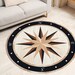 Compass Rose Rug, Compass Medallion Decor, Home Decor, 3D Compass Rug ...