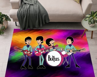 The Beatles Rug, British Rock, Band The Beatles Rug, For Living Room Rug, Fan Carpet, Non Slip Floor Carpet, Teen's Rug, Kids Room Rug