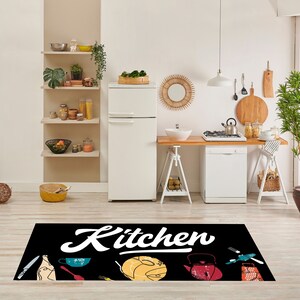 Kitchen Carpet, Printed Carpet, Modern Rug, Washable Kitchen Rug, Non Slip Kitchen Rug, Decorative Rug Mat