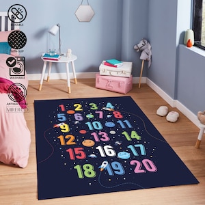 Numbers Educational Kids Rug, Numbers Rug, Personalized Educational Kids Carpet, Educational Mat, Kids Room Rug, Nursery Rug, Play Mat