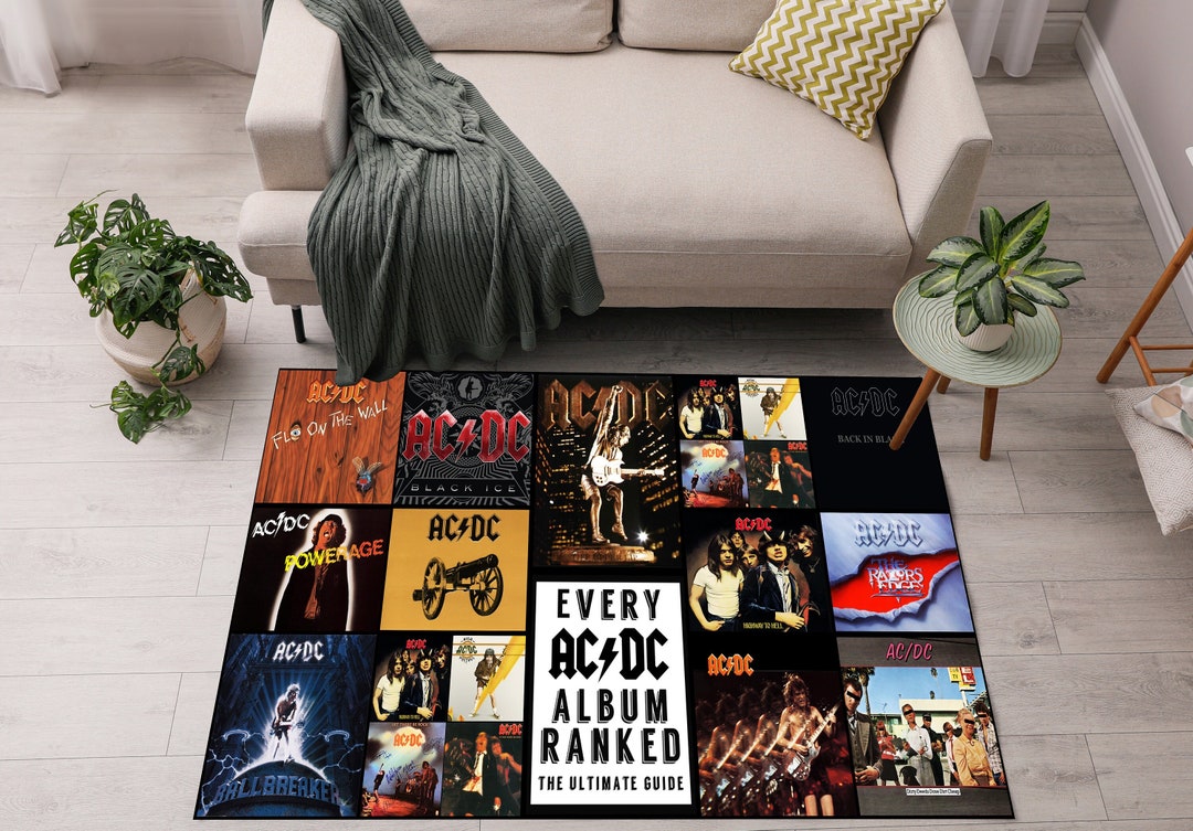 AC DC Rug, Album Covers Patterned Rug, Music Room, ACDC, Rock and Roll ...
