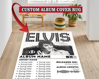 Custom Album Cover Rug, Personalized Music Gift for Him Her, Album Cover Rug, Custom Song Rug, Music Room Decor, Music Posters, Custom Rug