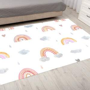 Baby Room Rug, Rainbows Rug, Cute Rainbows Rug, Nursery Area Rug, Baby Nursery Kids Room Rug,Nursery Decor, Teen Girls Room Rug,Decor Carpet
