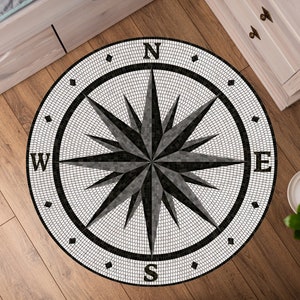 3D Compass Rug, Compass Rose Rug, Compass Medallion Decor, Home Decor ...