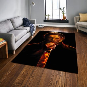 Halloween Geschenk, Horrorfilm Teppich, Halloween Teppich, Michael Myers Teppich, Horror Charaktere, Halloween Decor Teppich, Geschenk für Halloween, Wohnkultur