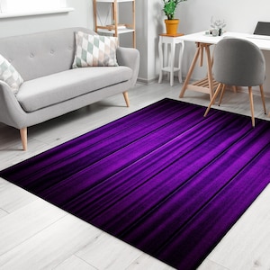 Dark Purple Rug, Cool Rugs For Living Room, Purple Area Rug, Dark Purple Abstract Area Rug, Line Art Rug, Purple And Black Art Custom Rug