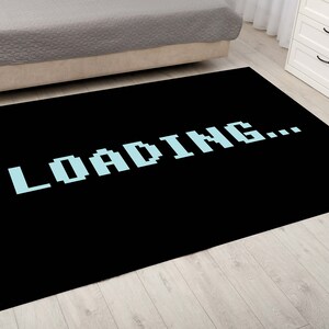 Loading Rug Loading Rug, Retro Video Game Rug, LOADING Text Game Room Carpet ...