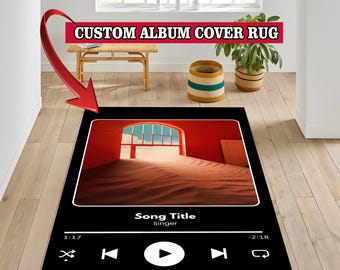 Personalized Album Cover Rug,Custom Song Rug,Non-Slip Modern Rug,Area Rugs,Custom Rug,Album Cover Poster,Custom Poster,Music Poster
