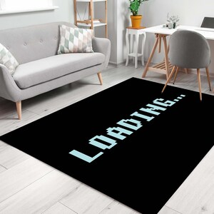 Loading Rug, Retro Video Game Rug, LOADING Text Game Room Carpet ...