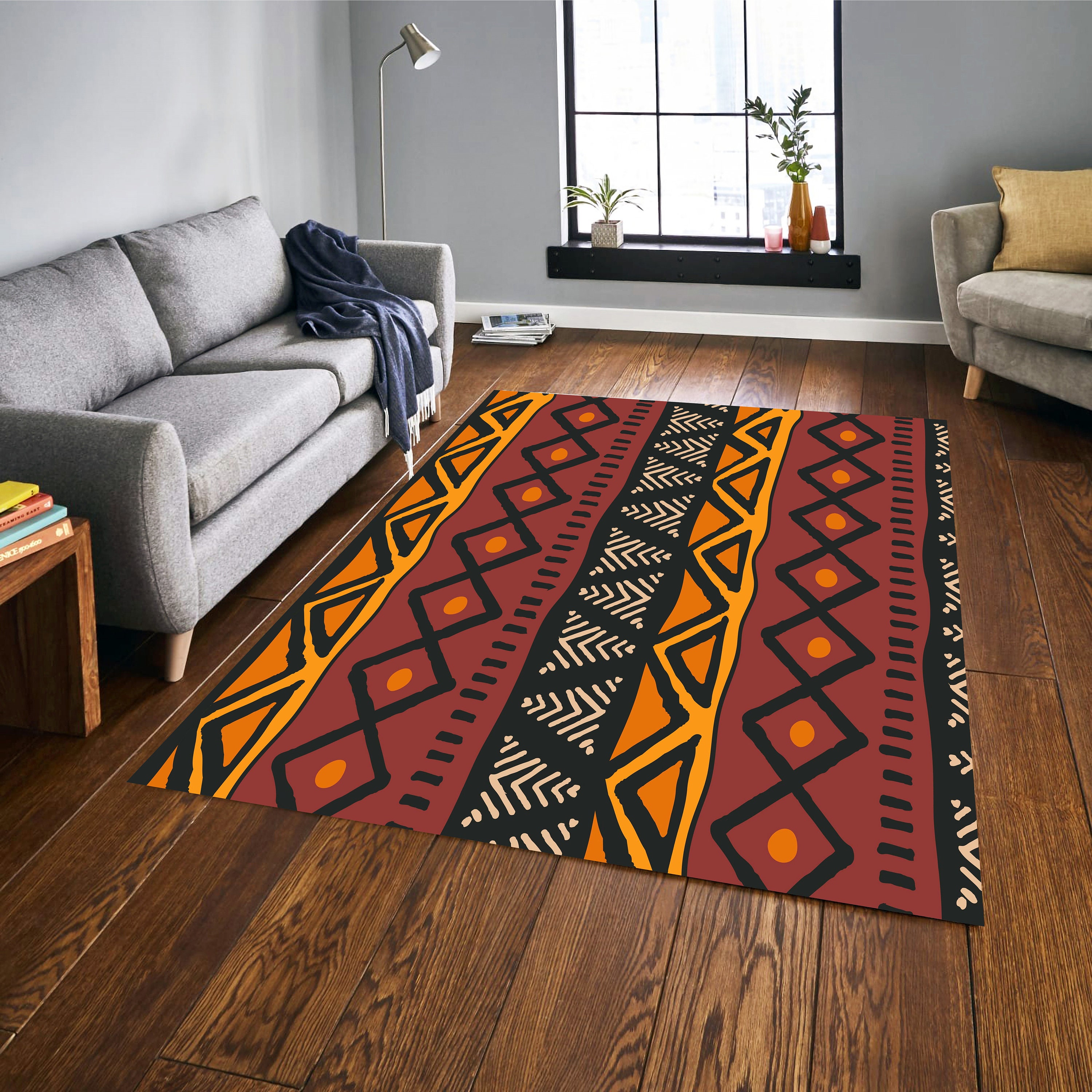 African Game Rugs African Rugs, Ethnic Rug, Brown Area Rug, Carpet Tribal Area Rug ...