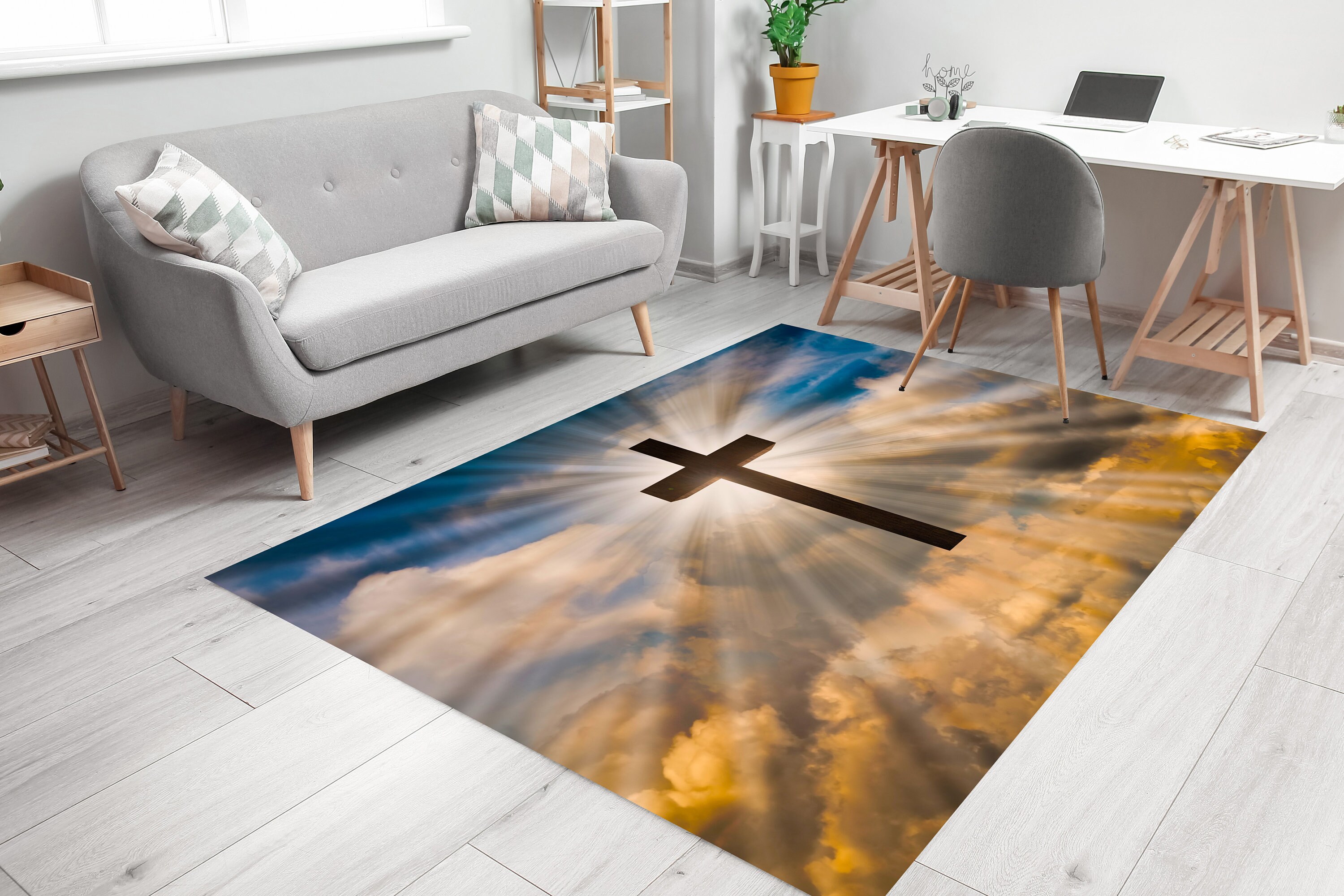 Christian Cross Design Rug Sign of the Cross Christian Etsy