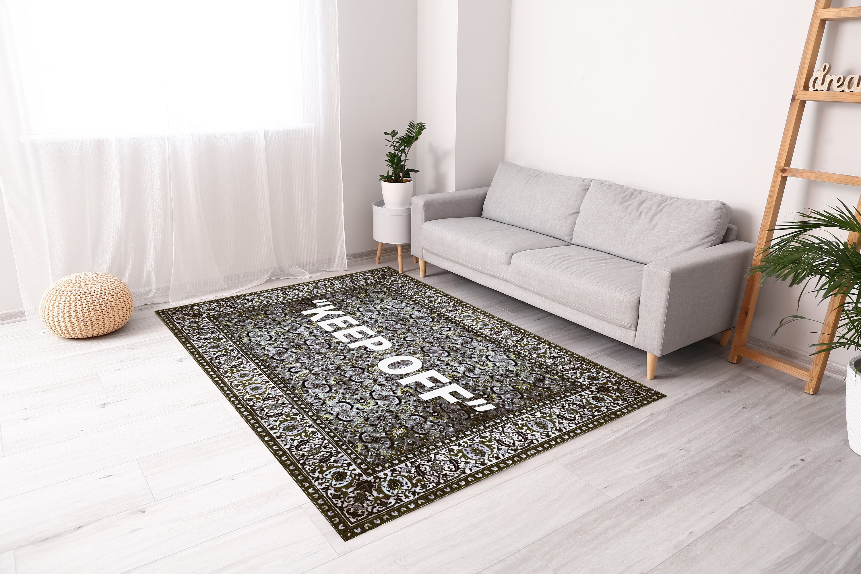 Off White, off Rug White, Keep off Rug, for Living Room, Fan Carpet
