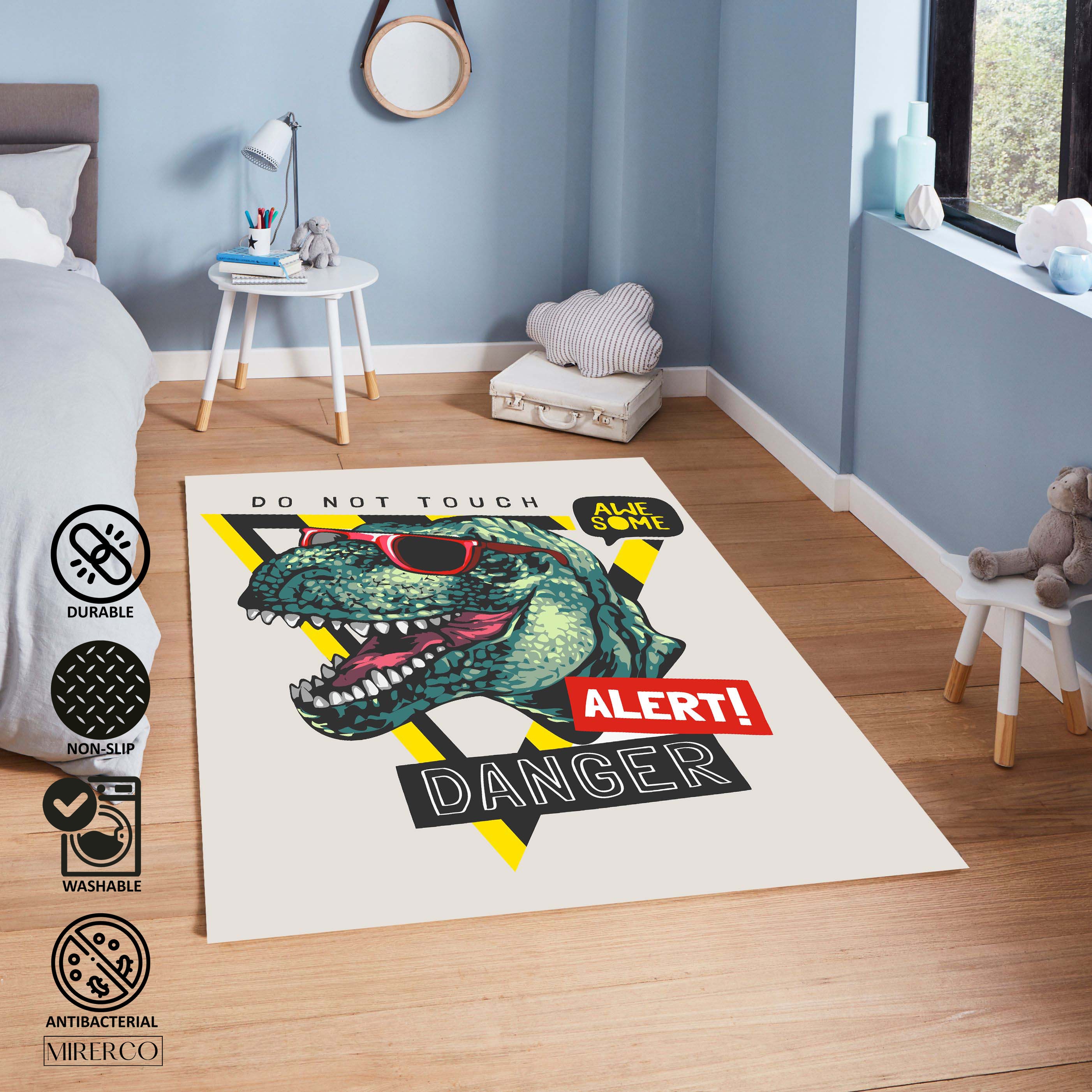 T-rex Area Rug, Dinosaur Party Rug, T-rex Kids Room Carpet, Dinosaur ...