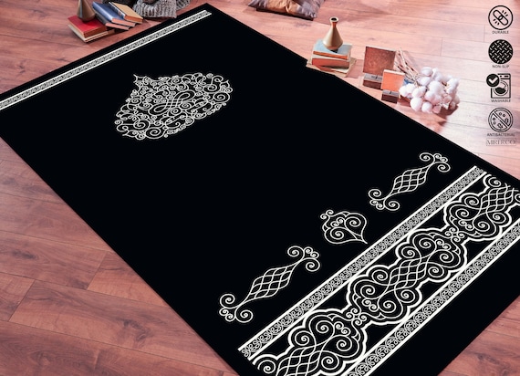 Luxury Muslim Prayer Rug, Islamic Prayer Mat, Sajada, Shaped