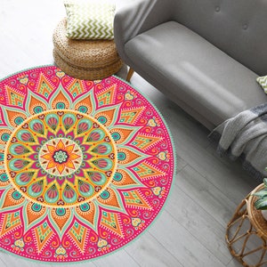 Mandala Rug, Mandala Round Rug, Mandala Pattern Round, Popular Rug, Themed Rug, Living Room, Home Decor, Gift For Her, Mandala Round Carpet