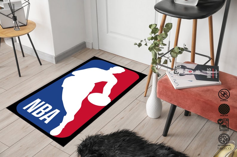 NBA Rug For Fan, Modern Rug, Basketball Rug Carpet, Kids Room Rug, Custom Rug,Floor Rug, Home Decor Rug, Area Rug, Salon Rug, Popular Rug image 1