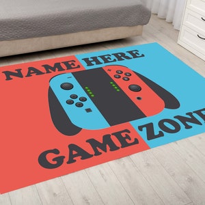 Custom Name Gamer Switch Rug, Portable Game Console Design Carpet, Video Gamer Rug, Gamer Room Decor Area Rug, Play Room Decor, Gamer Gifts
