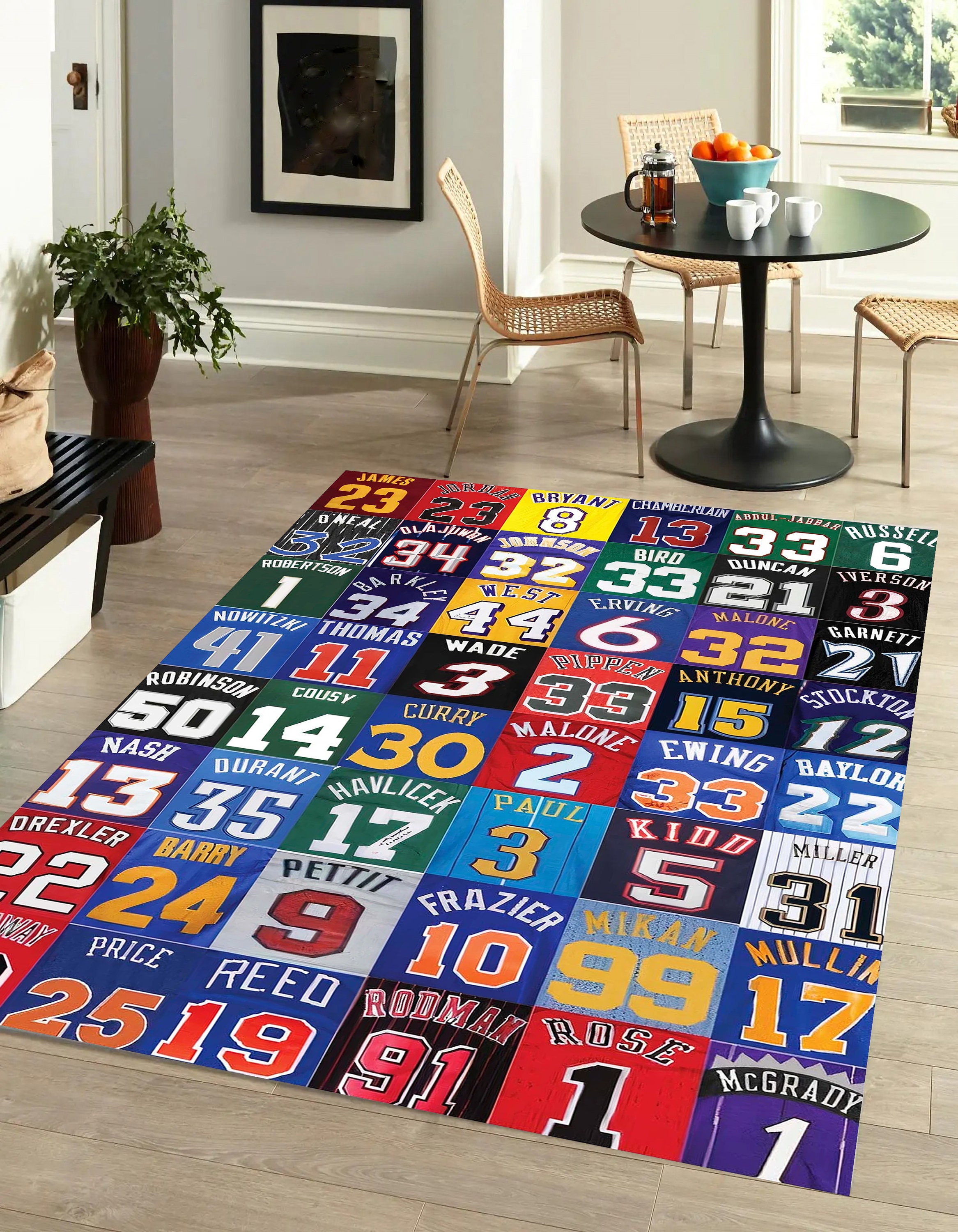 Nba Area Rugs NBA Rug, NBA Basketball Rug, Modern Rug, Custom Rug, Basketball Rug ...