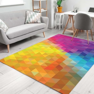 Bunter Teppich aus Schweden, Designerteppich, Patchwork Gemusterter Teppich, Dekorativer Teppich Wohnzimmer, Geschenk Teppich, Designerteppich
