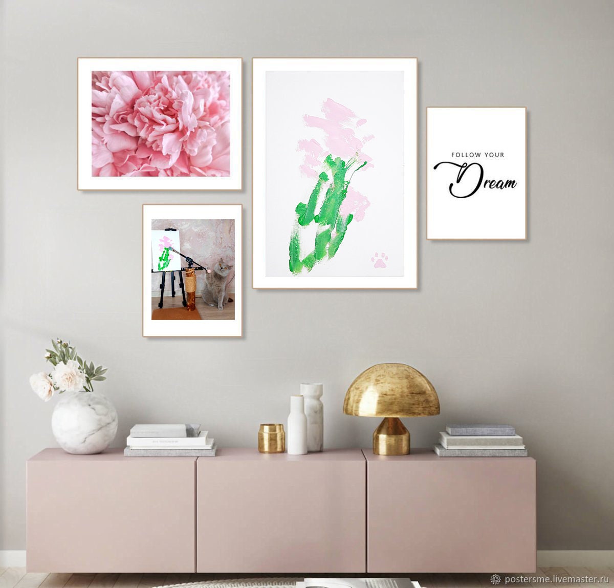 Animalmade Art Paintings Done by Cat Painting Made by Animal Etsy