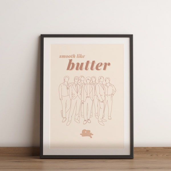 Butter BTS Bangtan Boys Prints | Army Jimin Jungkook JHope RM Suga JHope V | Kpop Digital Art Print