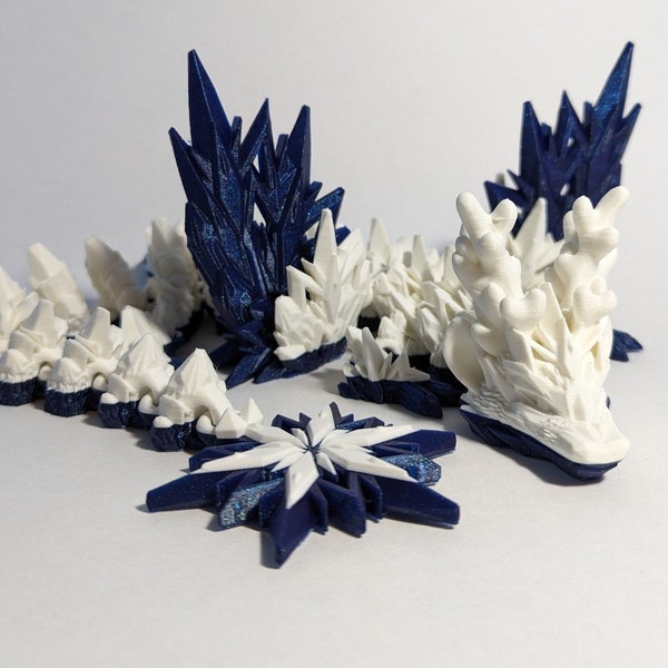 Winter Dragon - Winged or Wingless -  Dragon Articulating Toy