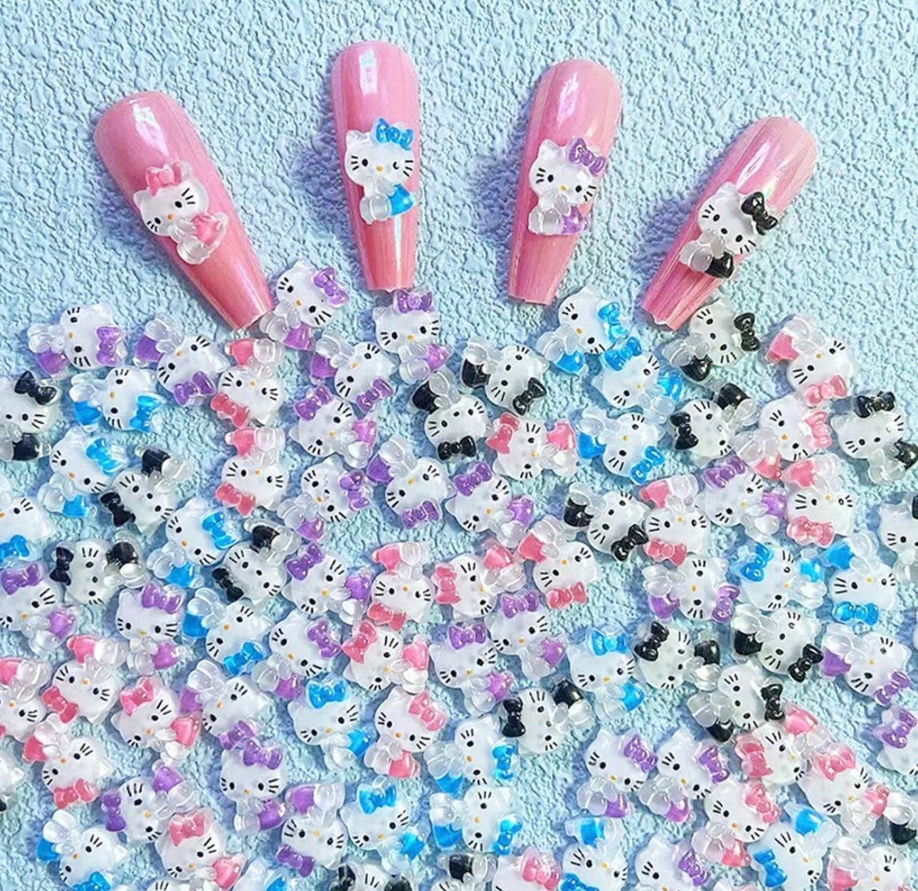 Hello Kitty Monsters Inc. charms Acrylic Press on nails