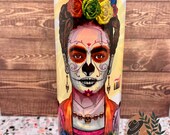 Frida Kahlo Sugar Skull Tumbler Artist Tumbler Woman Artist Tumbler Frida Kahlo Tumbler