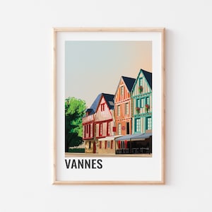 CARTAZ DE VANNES, Ilustração da cidade de Vannes, Ilustração bretã, Cartaz de Morbihan e Cartaz bretão