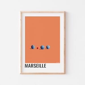 MARSEILLE POSTER, Petanque Balls Poster, Petanque game in Marseille, Marseille home decoration Marseille city poster