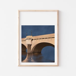PARIS POSTER, Pariser Illustration, Pont Neuf, Louvre, Pariser Brücke, Seine