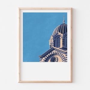 MARSEILLE POSTER, Decorative poster Notre Dame de la Garde Marseille, , Poster Port of Marseille, Good mother