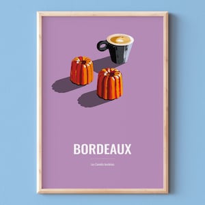 THIS IS BORDEAUX - Bordeaux poster - City of France poster - Bordeaux digital illustration - Bordeaux home decoration - Canelé illustration