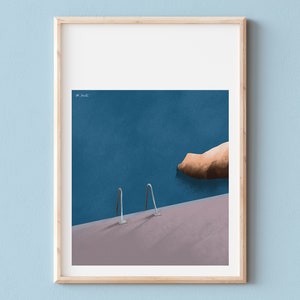 MARSEILLE POSTER, Seaside poster, Mediterranean sea, swimming poster, Marseille poster