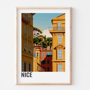 AFFICHE NICE - Affiche décorative du vieux-Nice - Place Charles Felix à Nice - Poster vieille ville - le Vieux - Niçois