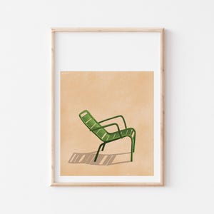 PARIJS POSTER, Luxemburgse tuinstoelen, Poster van het zesde arrondissement van Parijs in het district Luxemburg