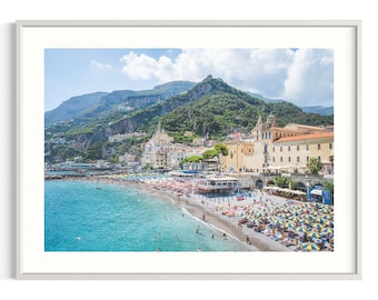 Amalfi Coast Print | Italian Beach Photography | Ocean Wall Art