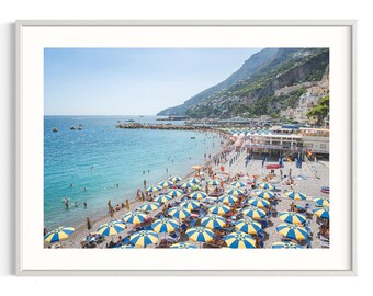 Amalfi Coast Photography | Beach Umbrellas Print | Italian Coast Decor